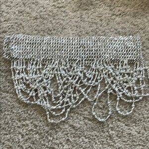 Belly dance beaded hip belt in silver, elastic